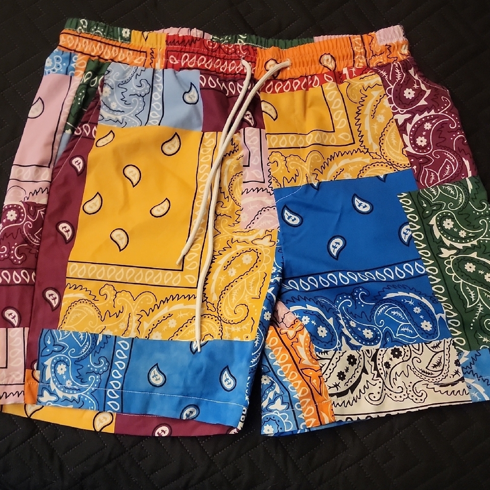 SHEIN Multicolor Patchwork Athletic Shorts